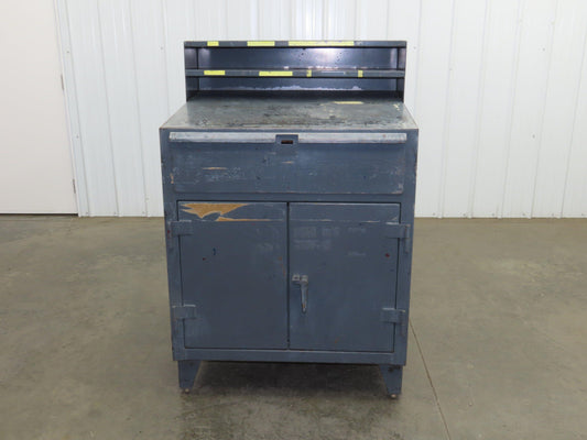 Strong Hold Extreme Duty 12 GA Shop Desk 1 Drawer Riser Shelf 36x28x54"
