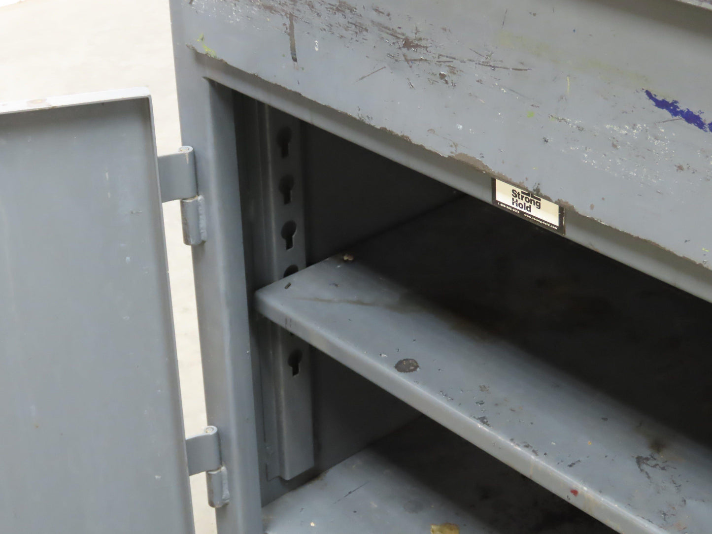 Strong Hold Extreme Duty 12 GA Shop Desk 1 Drawer Riser Shelf 36x28x54"