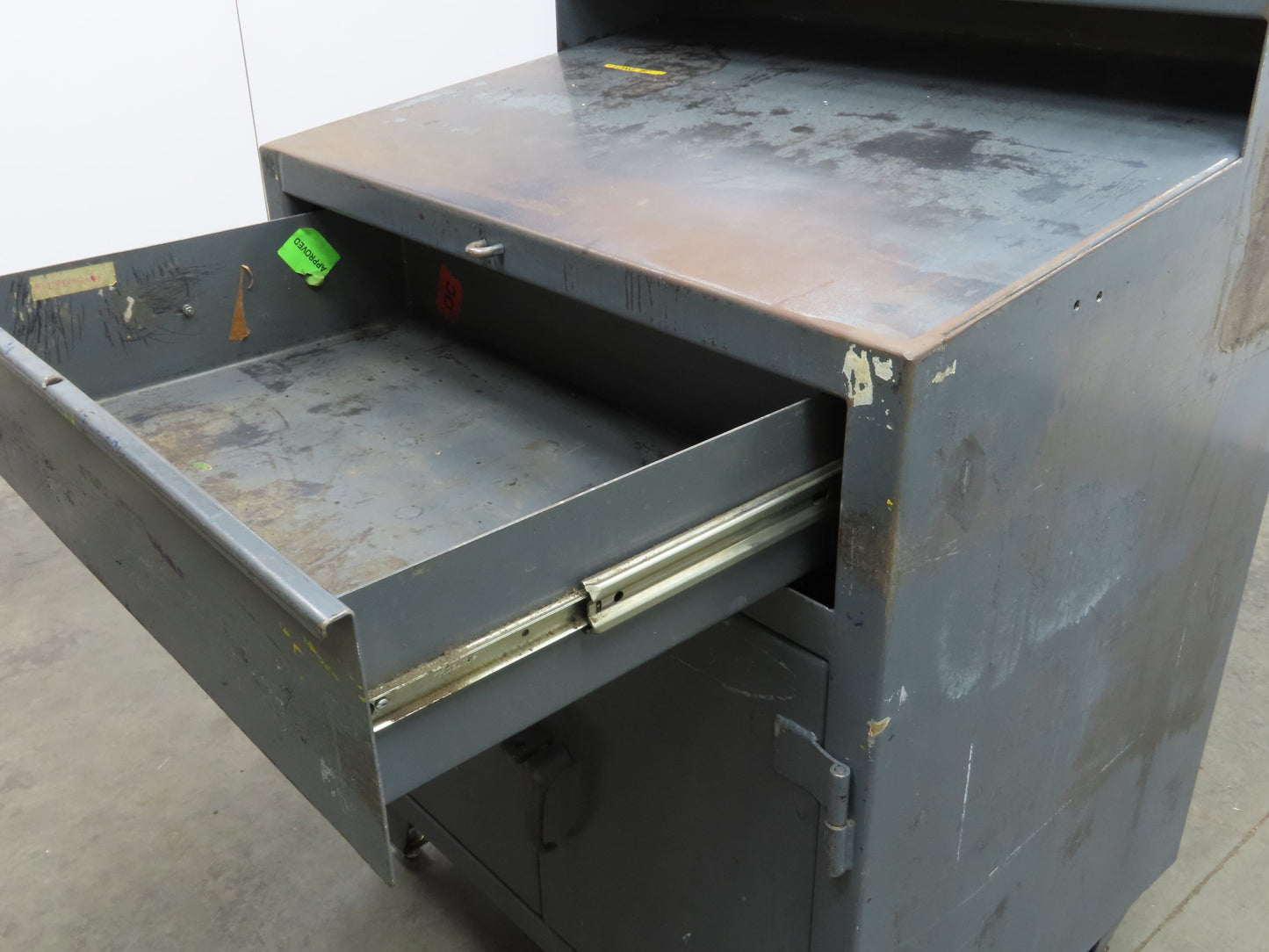 Strong Hold Extreme Duty 12 GA Shop Desk 1 Drawer Riser Shelf 36x28x54"