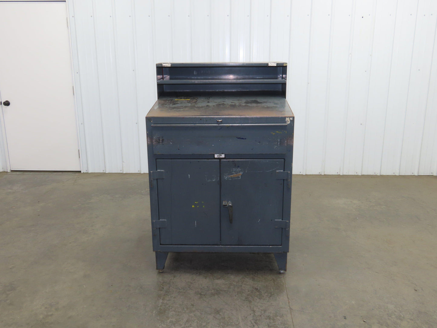 Strong Hold Extreme Duty 12 GA Shop Desk 1 Drawer Riser Shelf 36x28x54"
