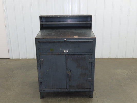 Strong Hold Extreme Duty 12 GA Shop Desk 1 Drawer Riser Shelf 36x28x54"