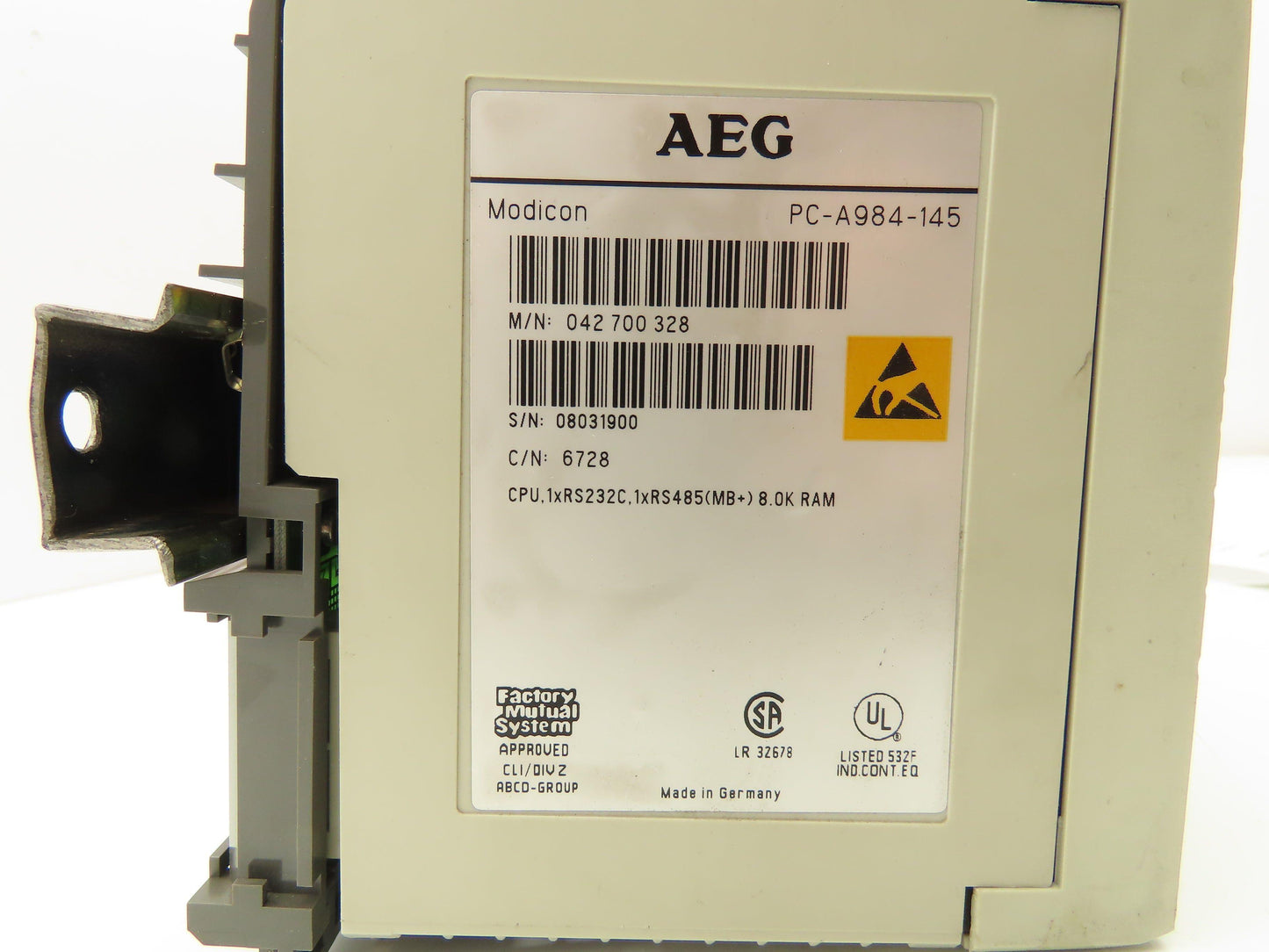 AEG PC-A984-145 Programmable CPU Control Input/Output 14 Card Rack