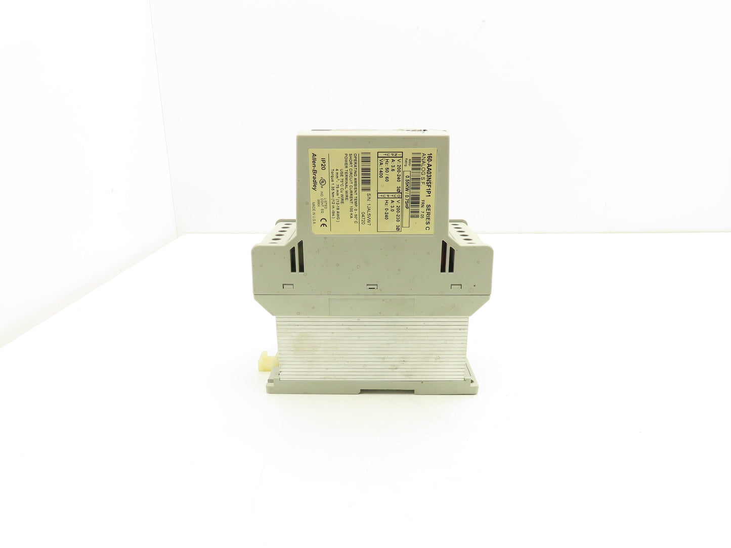 Allen Bradley 160-AA03NSF1 Variable Speed AC Drive VFD .75HP 240V 1PH Input