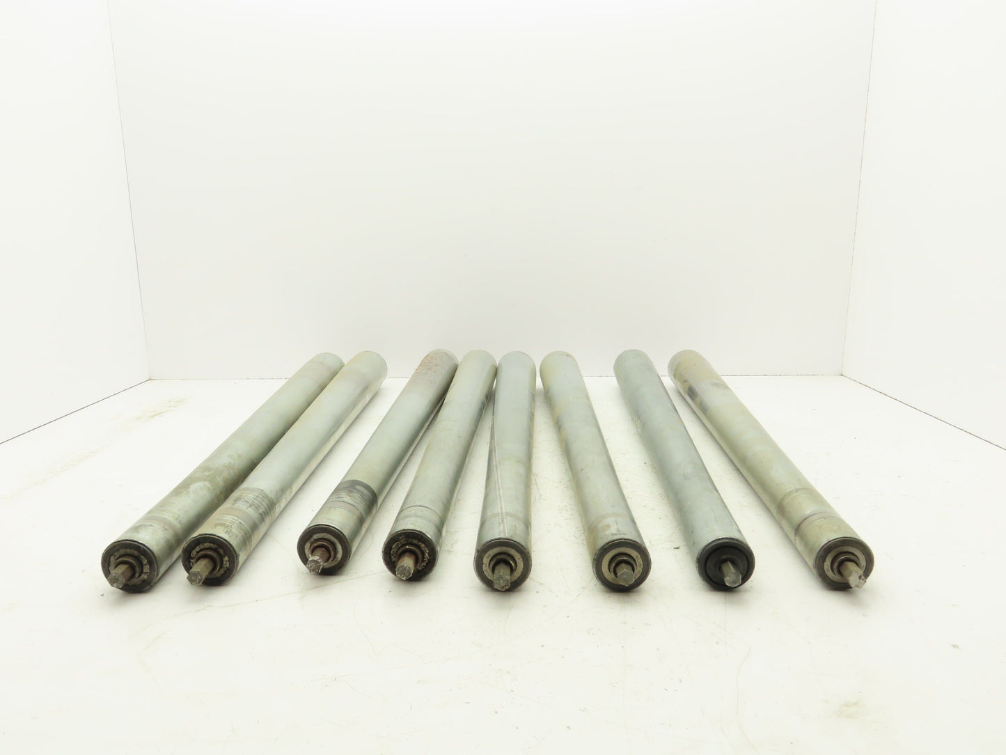Curve Conveyor Tapered Roller 27"BF Galvanized Steel 7/16" Hex Axle Lot of 8