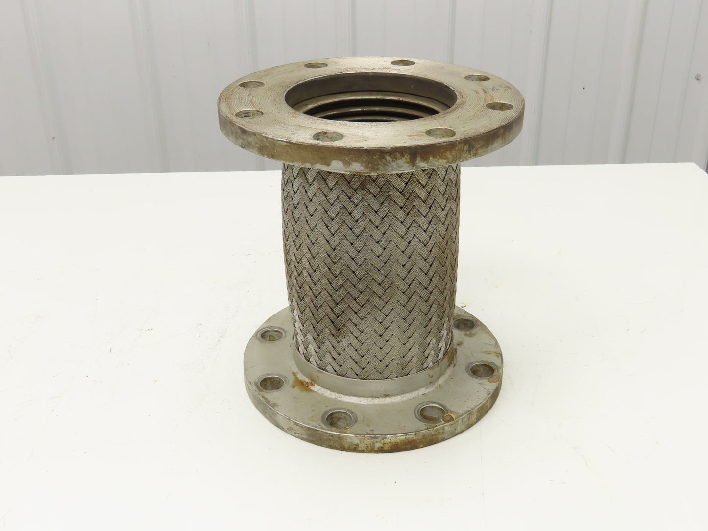 5"x 11" Steel Flanged Stainless Braided Flex Hose Pipe Expansion Joint 8-Bolt