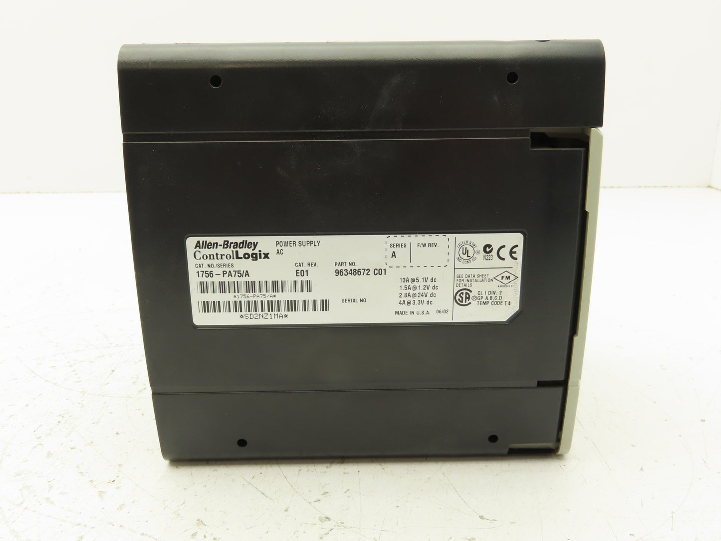 Allen Bradley 1756-PA75/A ControlLogix AC Input Power Supply 120/240 13A Ser.A