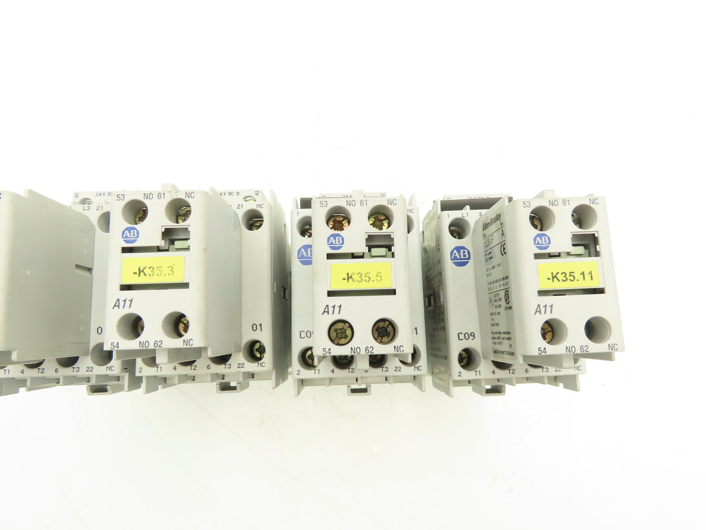 Allen Bradley 100-C09D*01 IEC Contactor 9A 3-Pole 24VDC Coil Aux 100-F Lot of 4