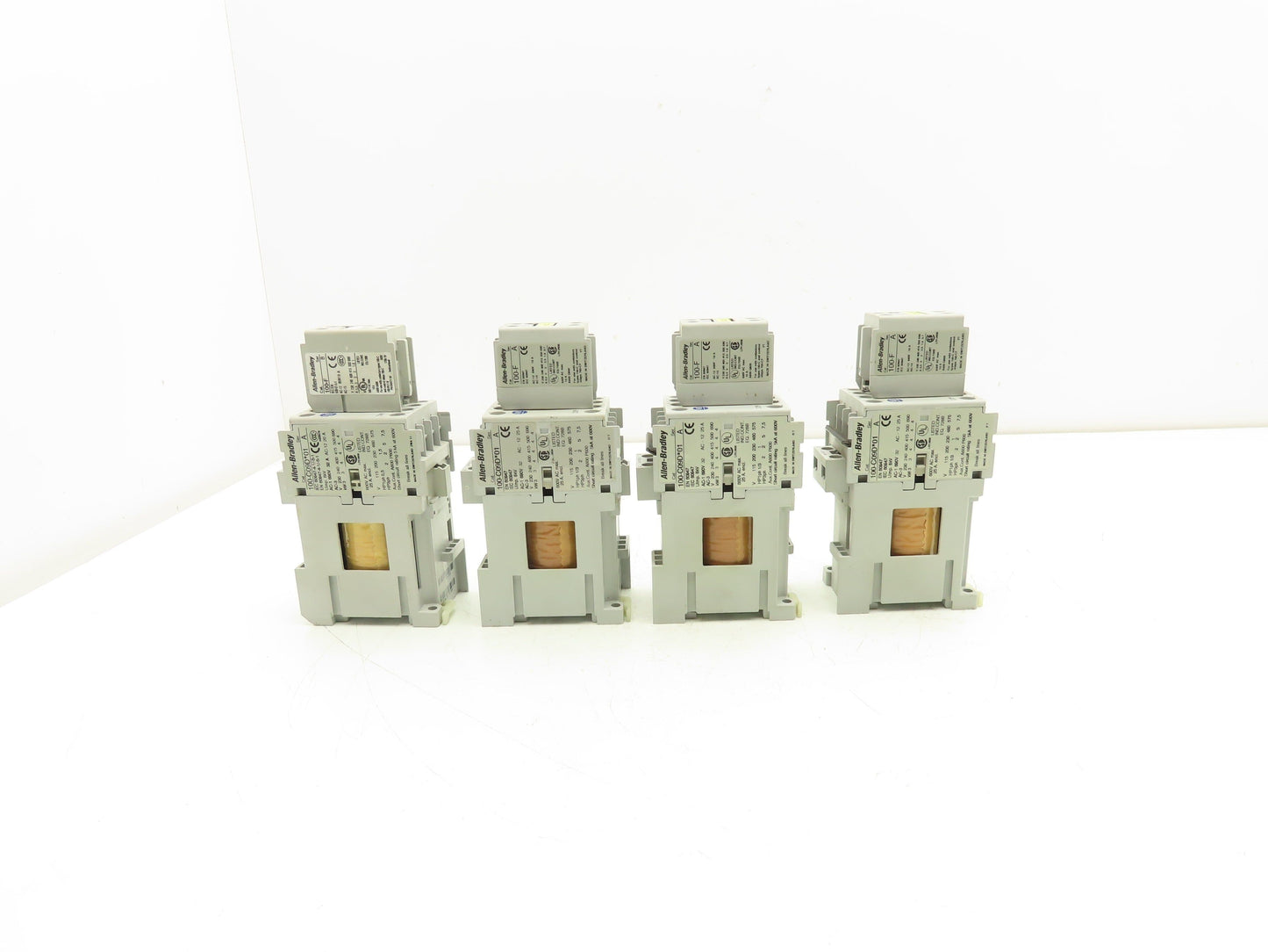 Allen Bradley 100-C09D*01 IEC Contactor 9A 3-Pole 24VDC Coil Aux 100-F Lot of 4