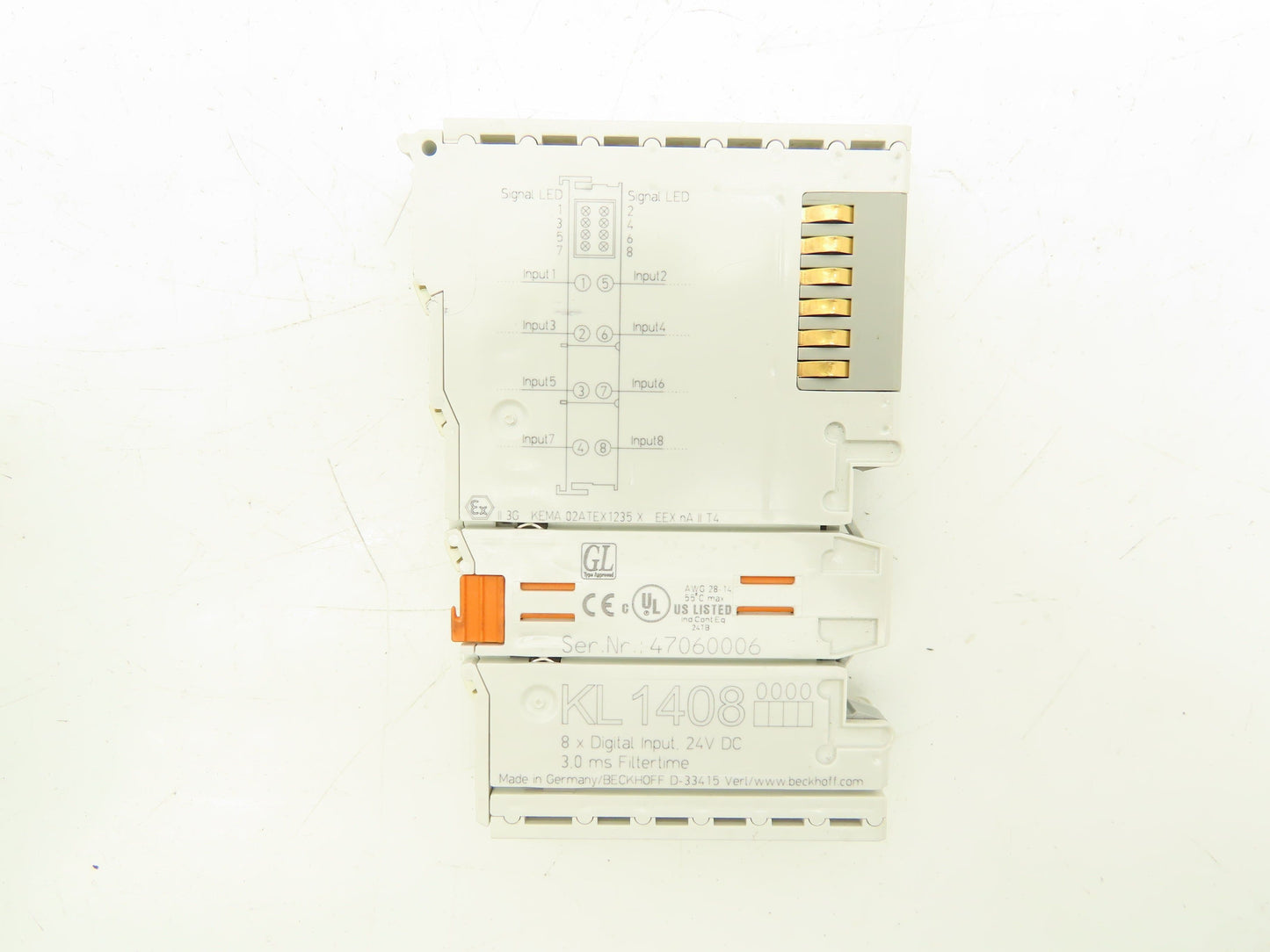 Beckhoff KL1408 Bus Terminal 8-channel Digital Input 24VDC 3ms Lot of 6