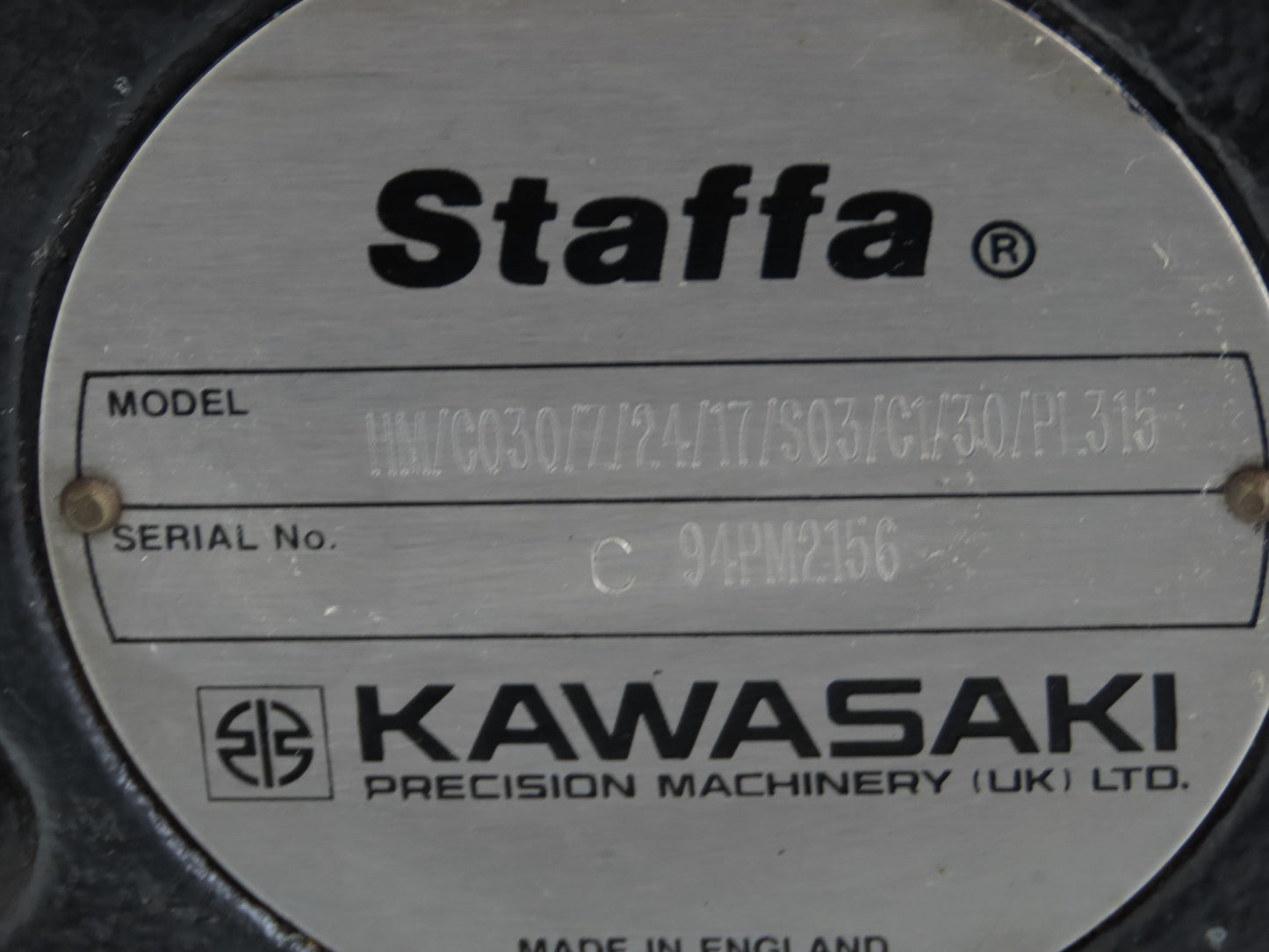 Kawasaki Staffa HM/C030/Z/24/17/S03/C1/30/PL315 Radial Piston Hydraulic Motor