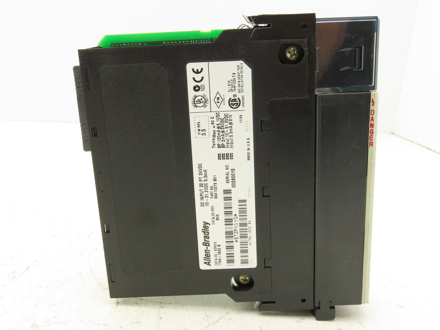 Allen Bradley 1756-IB32 ControlLogix DC Input Module 32pt F/W 3.5 REV B02 Ser B