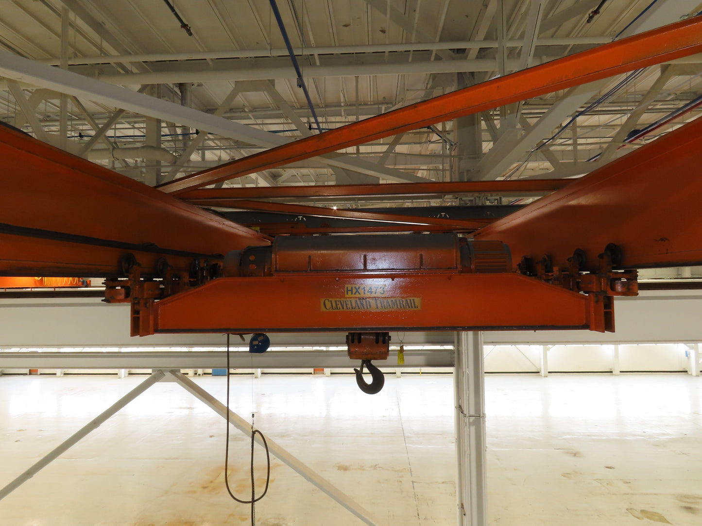 Cleveland Tramrail 16 Ton Double Girder Underhung Bridge Crane 43' Span w/Remote