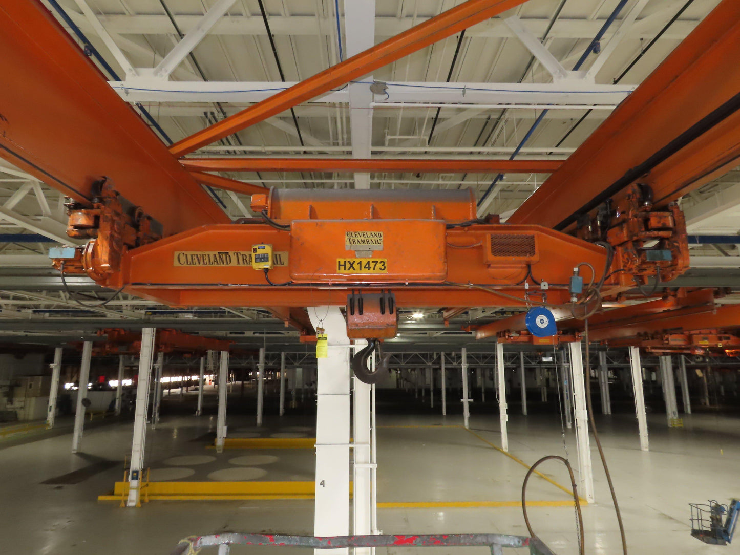 Cleveland Tramrail 16 Ton Double Girder Underhung Bridge Crane 43' Span w/Remote