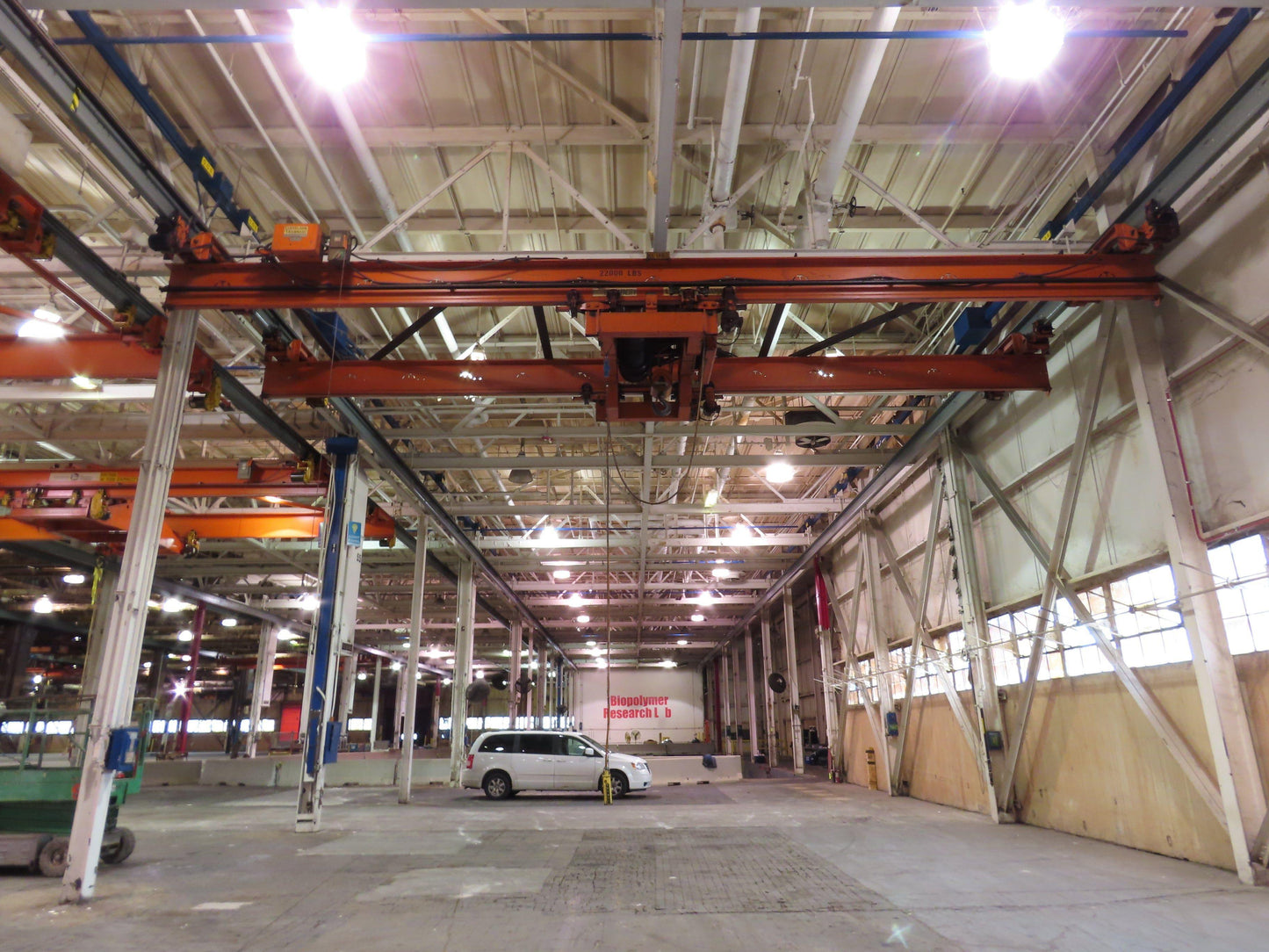 Cleveland Tramrail 11 Ton Double Girder Underhung Bridge Crane 34' 10" Span