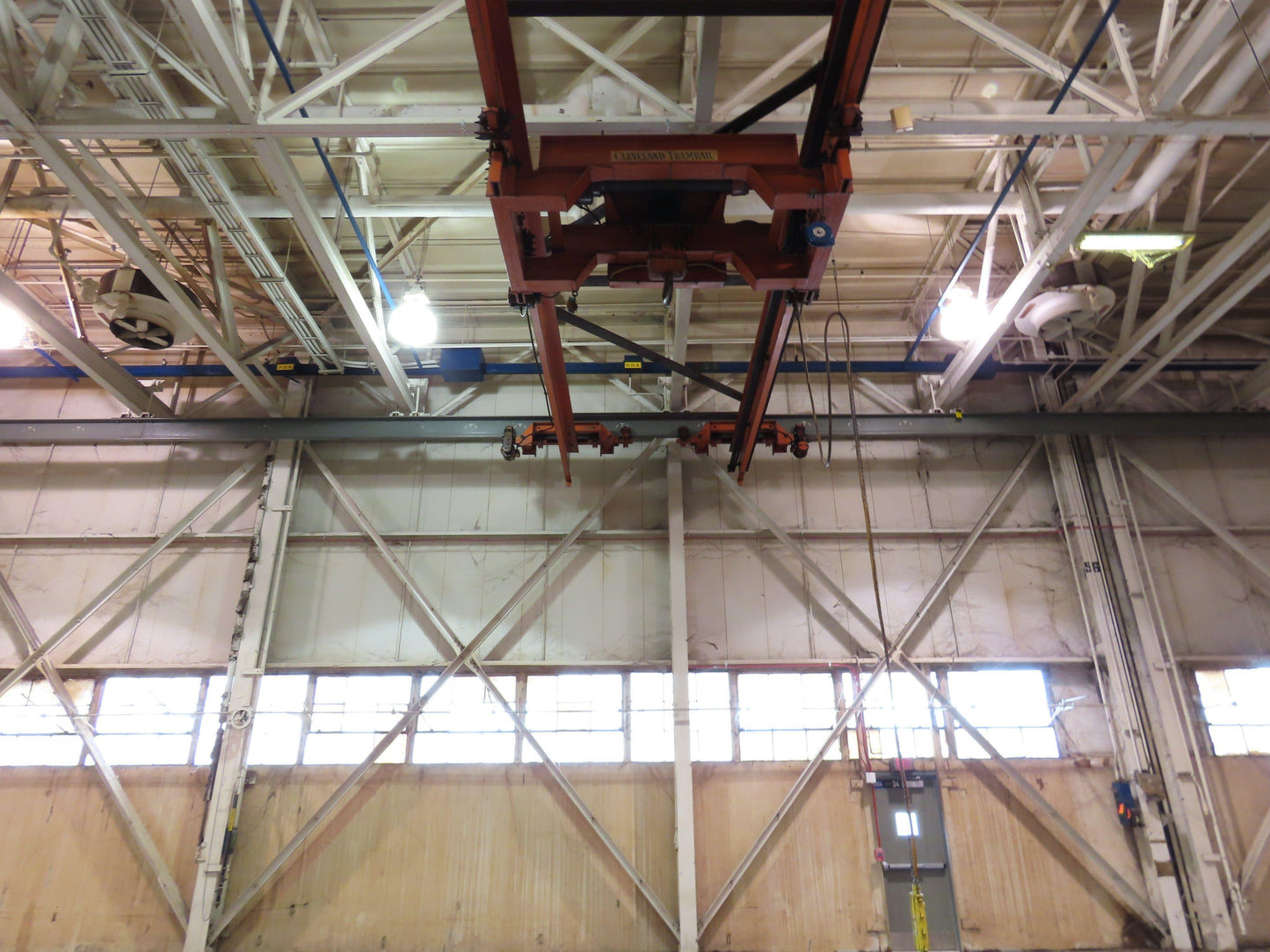 Cleveland Tramrail 11 Ton Double Girder Underhung Bridge Crane 34' 10" Span