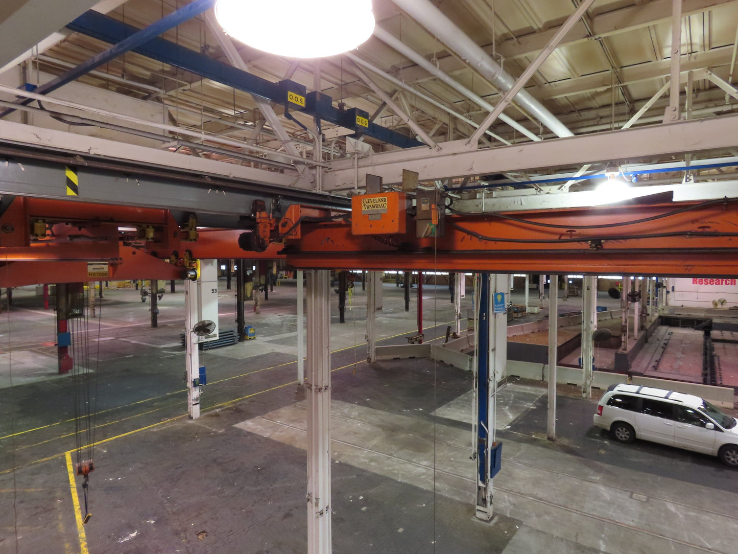 Cleveland Tramrail 11 Ton Double Girder Underhung Bridge Crane 34' 10" Span