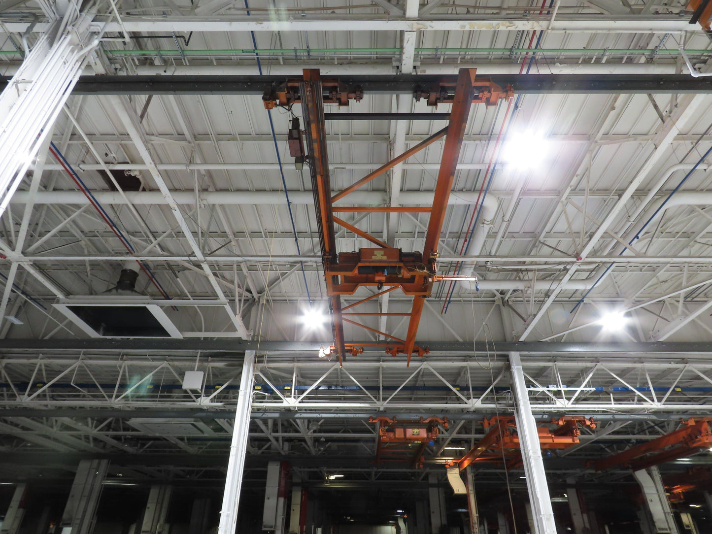 Cleveland Tramrail P&H 10 Ton Double Girder Underhung Bridge Crane 43' Span