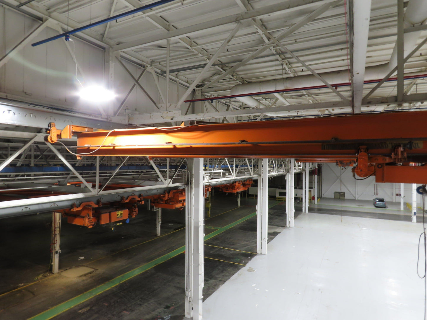 Cleveland Tramrail P&H 10 Ton Double Girder Underhung Bridge Crane 43' Span