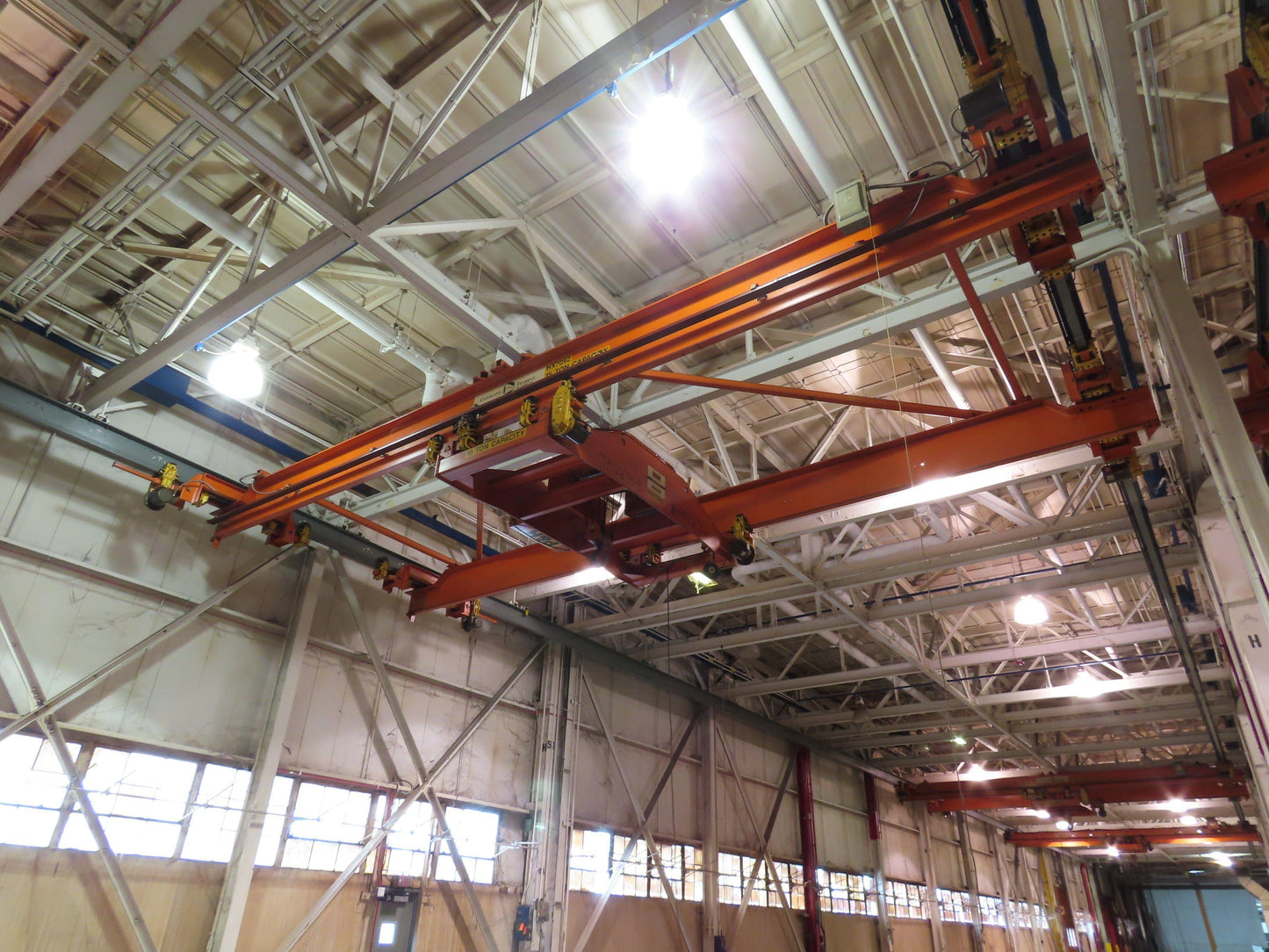 Cleveland Tramrail P&H 15 Ton Double Girder Underhung Bridge Crane 34' 10" Span