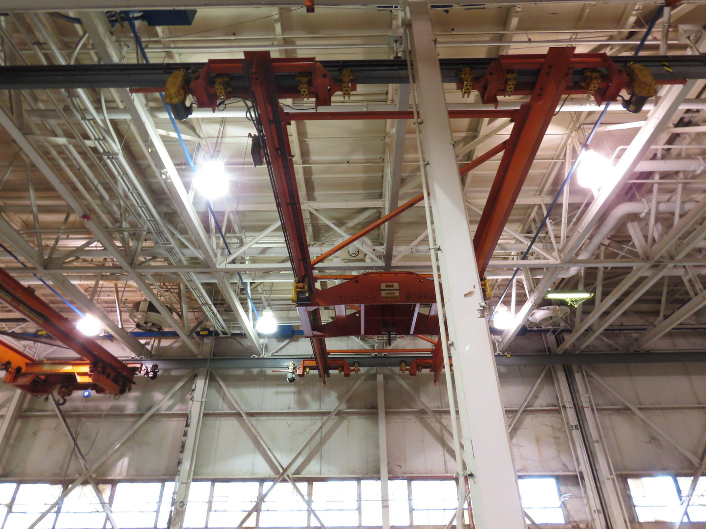 Cleveland Tramrail P&H 15 Ton Double Girder Underhung Bridge Crane 34' 10" Span