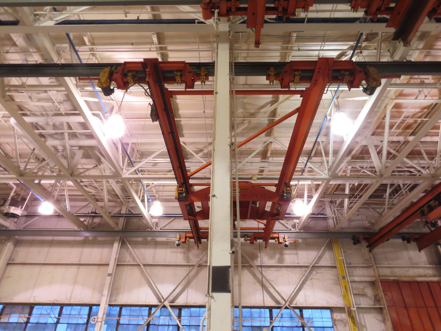Cleveland Tramrail P&H 15 Ton Double Girder Underhung Bridge Crane 34' 10" Span