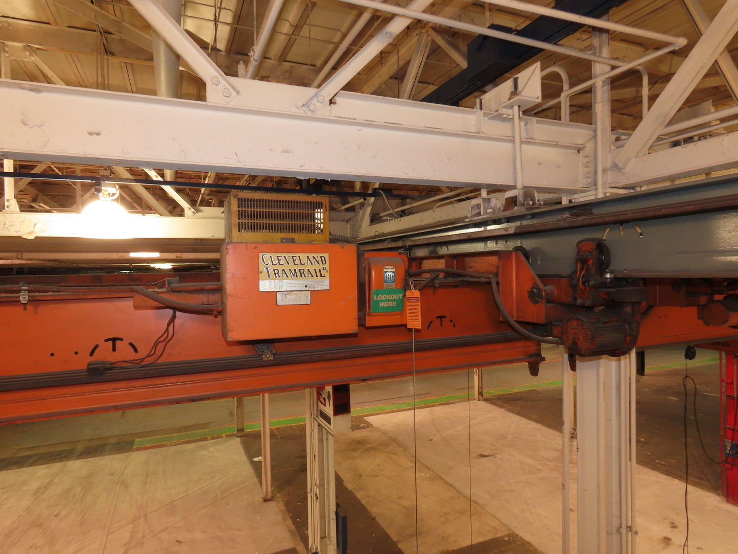 Cleveland Tramrail P&H 11 Ton Double Girder Underhung Bridge Crane 34' 10" Span