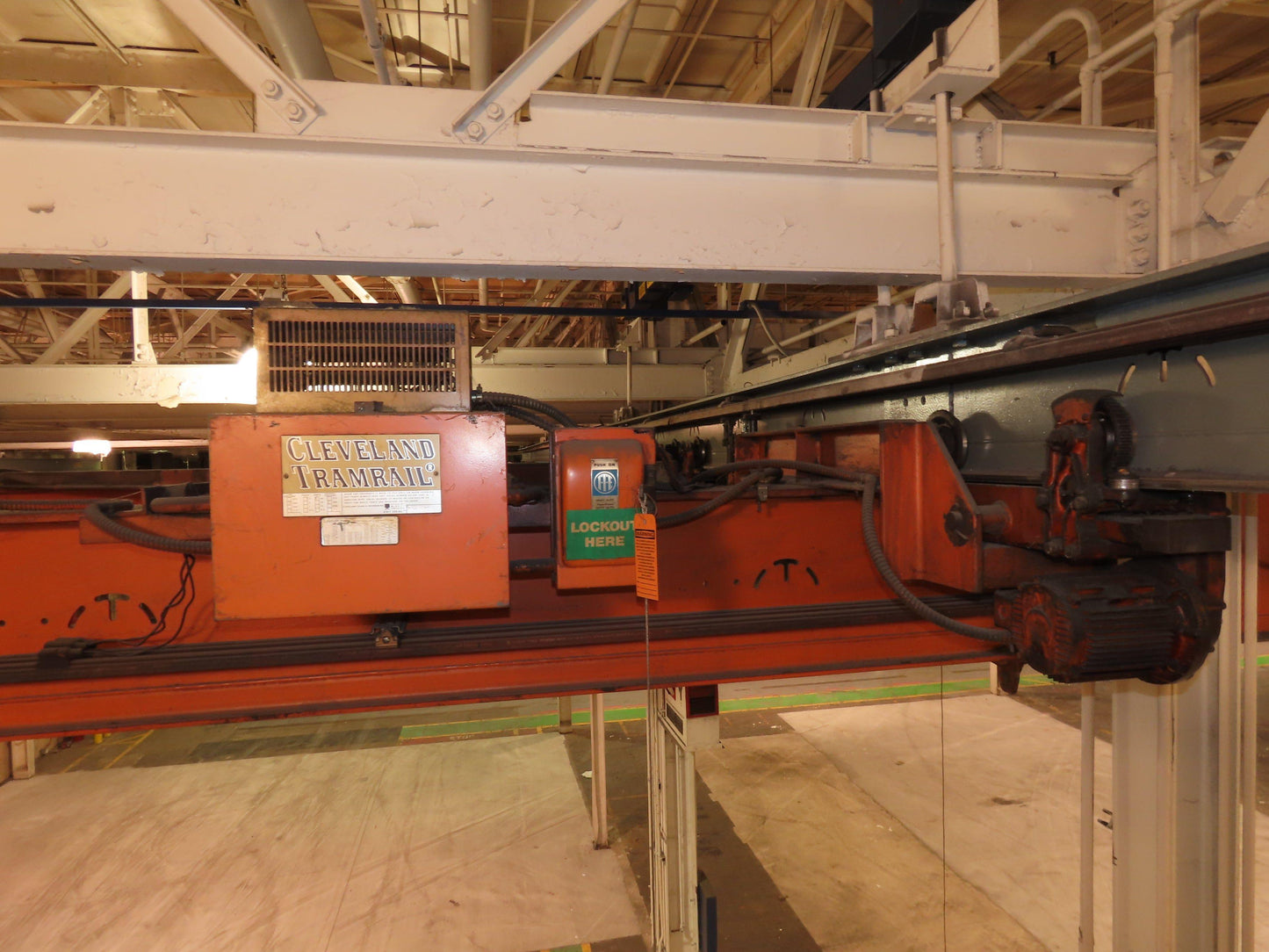 Cleveland Tramrail P&H 11 Ton Double Girder Underhung Bridge Crane 34' 10" Span