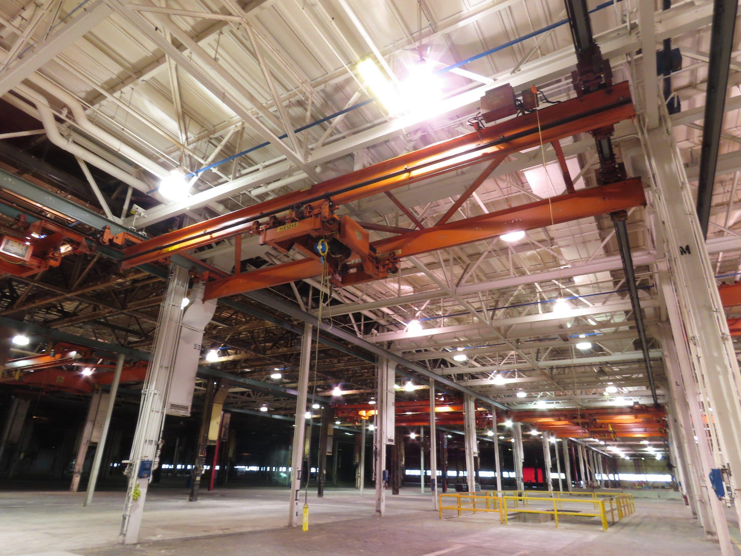 Cleveland Tramrail P&H 11 Ton Double Girder Underhung Bridge Crane 34' 10" Span