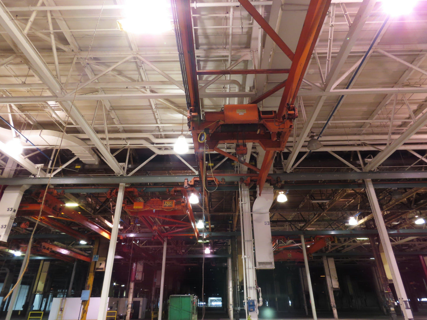 Cleveland Tramrail P&H 11 Ton Double Girder Underhung Bridge Crane 34' 10" Span