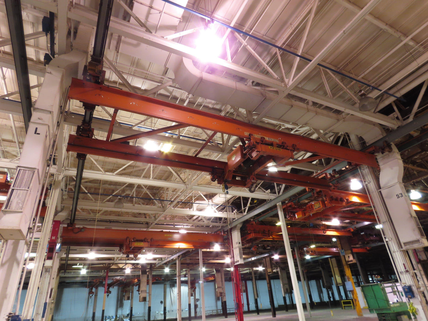 Cleveland Tramrail P&H 11 Ton Double Girder Underhung Bridge Crane 34' 10" Span