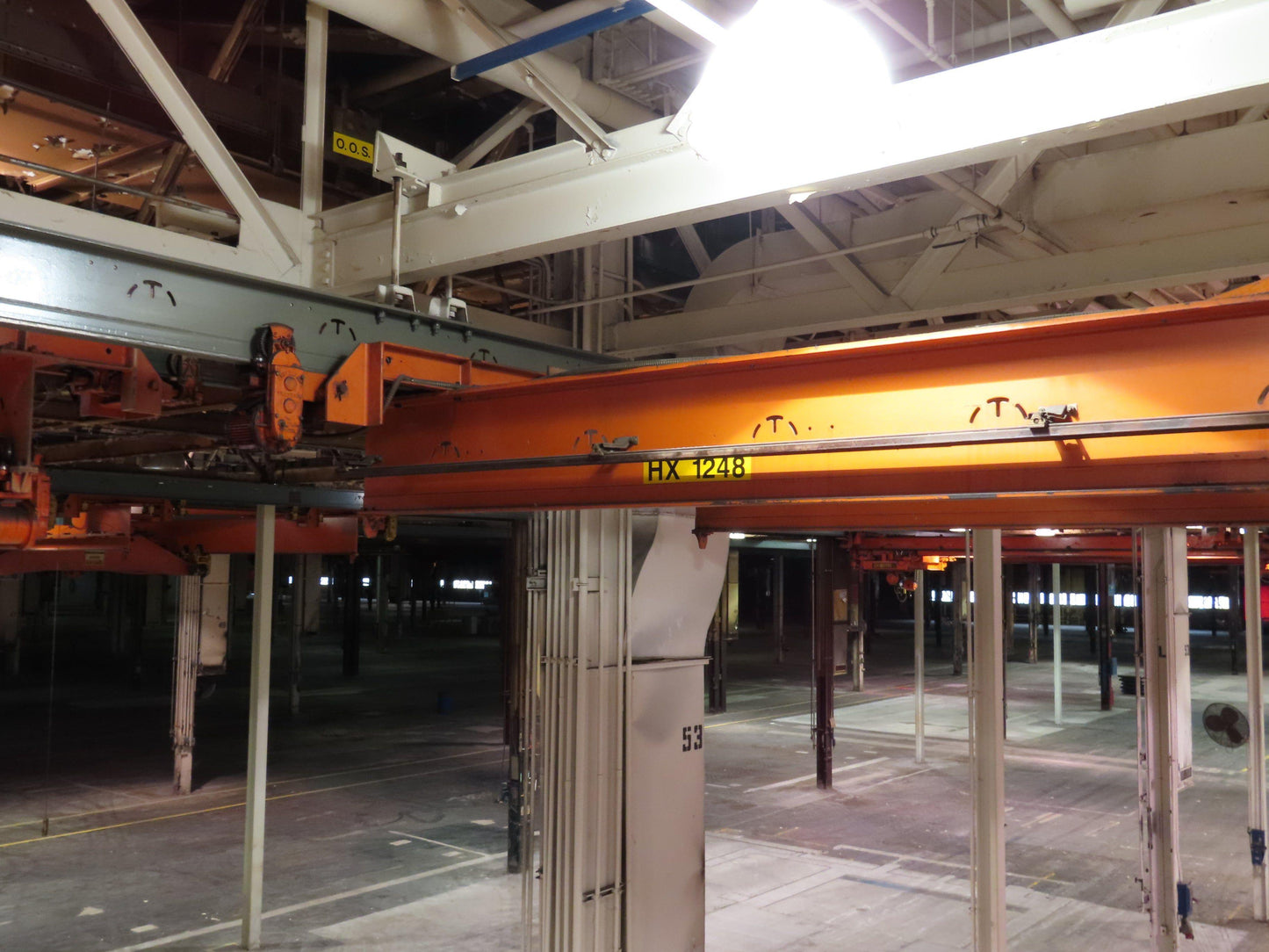 Cleveland Tramrail P&H 11 Ton Double Girder Underhung Bridge Crane 34' 10" Span