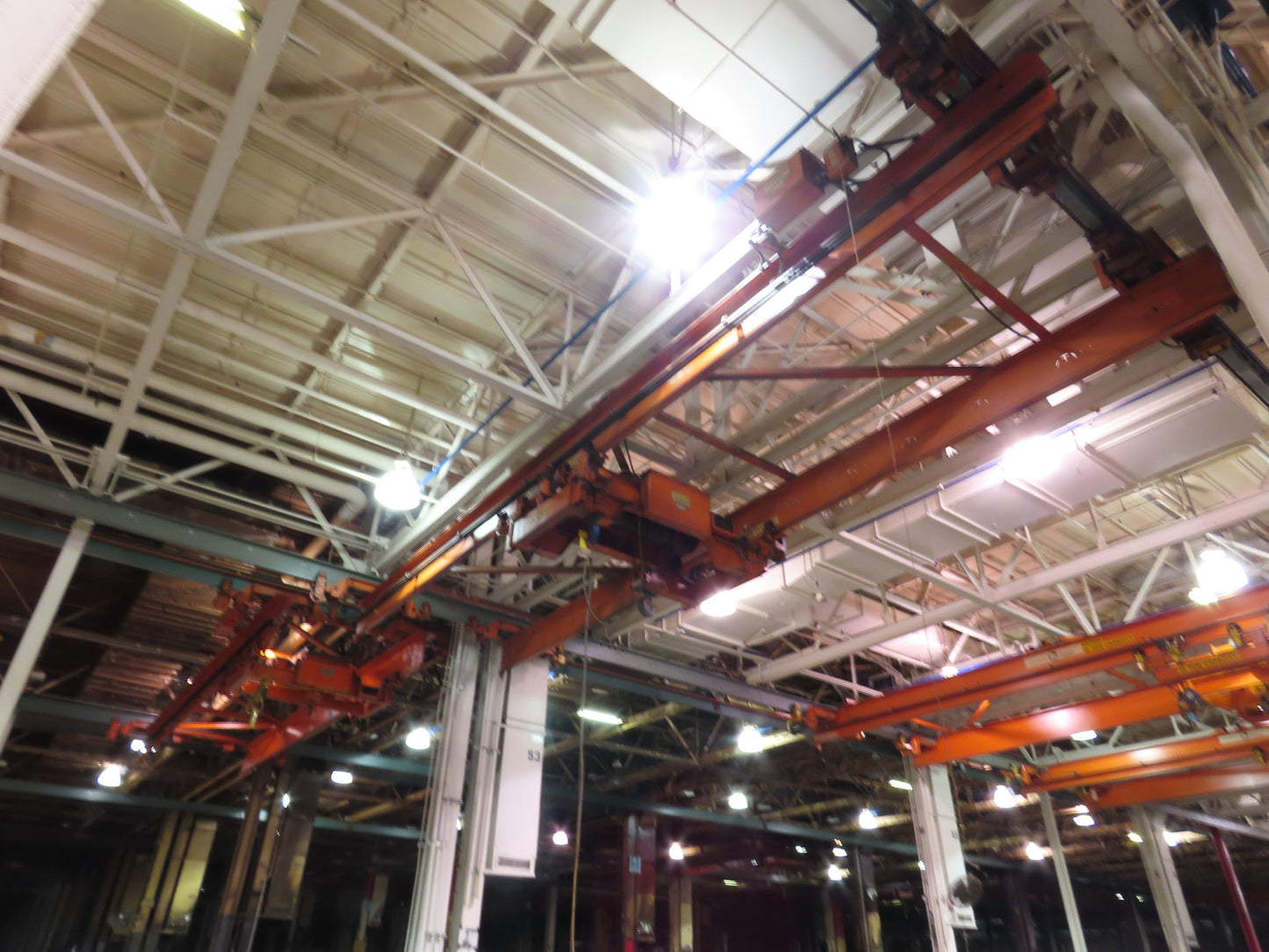 Cleveland Tramrail P&H 15 Ton Double Girder Underhung Bridge Crane 34' 10" Span