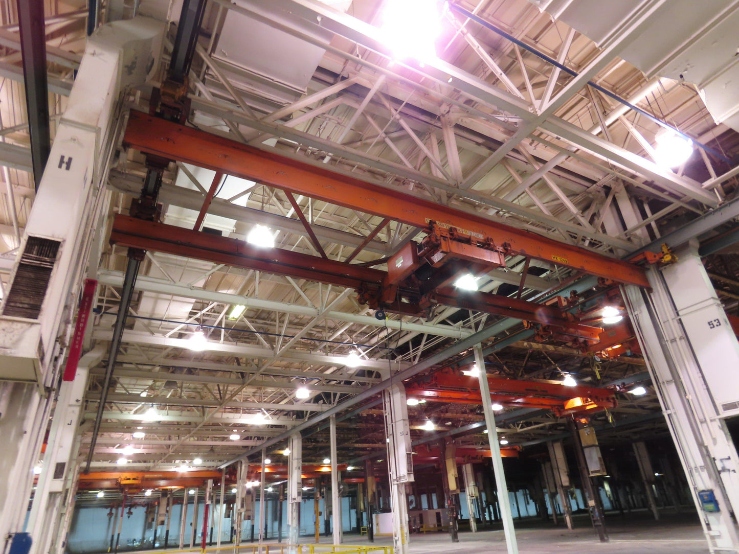 Cleveland Tramrail P&H 15 Ton Double Girder Underhung Bridge Crane 34' 10" Span