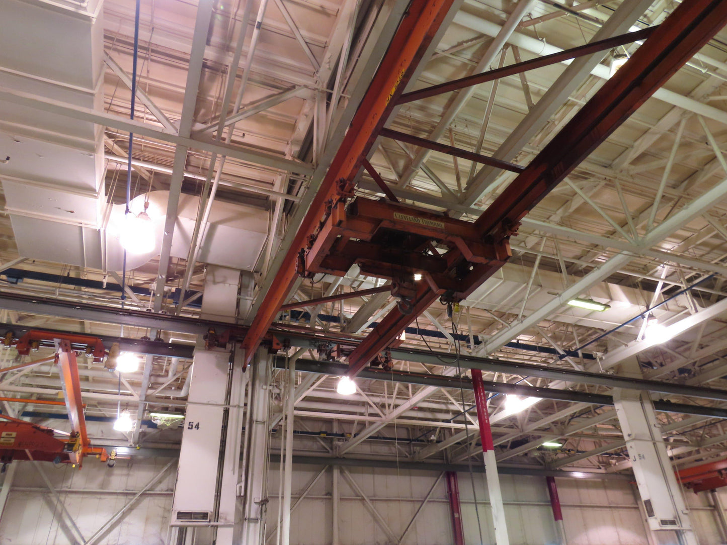 Cleveland Tramrail P&H 15 Ton Double Girder Underhung Bridge Crane 34' 10" Span