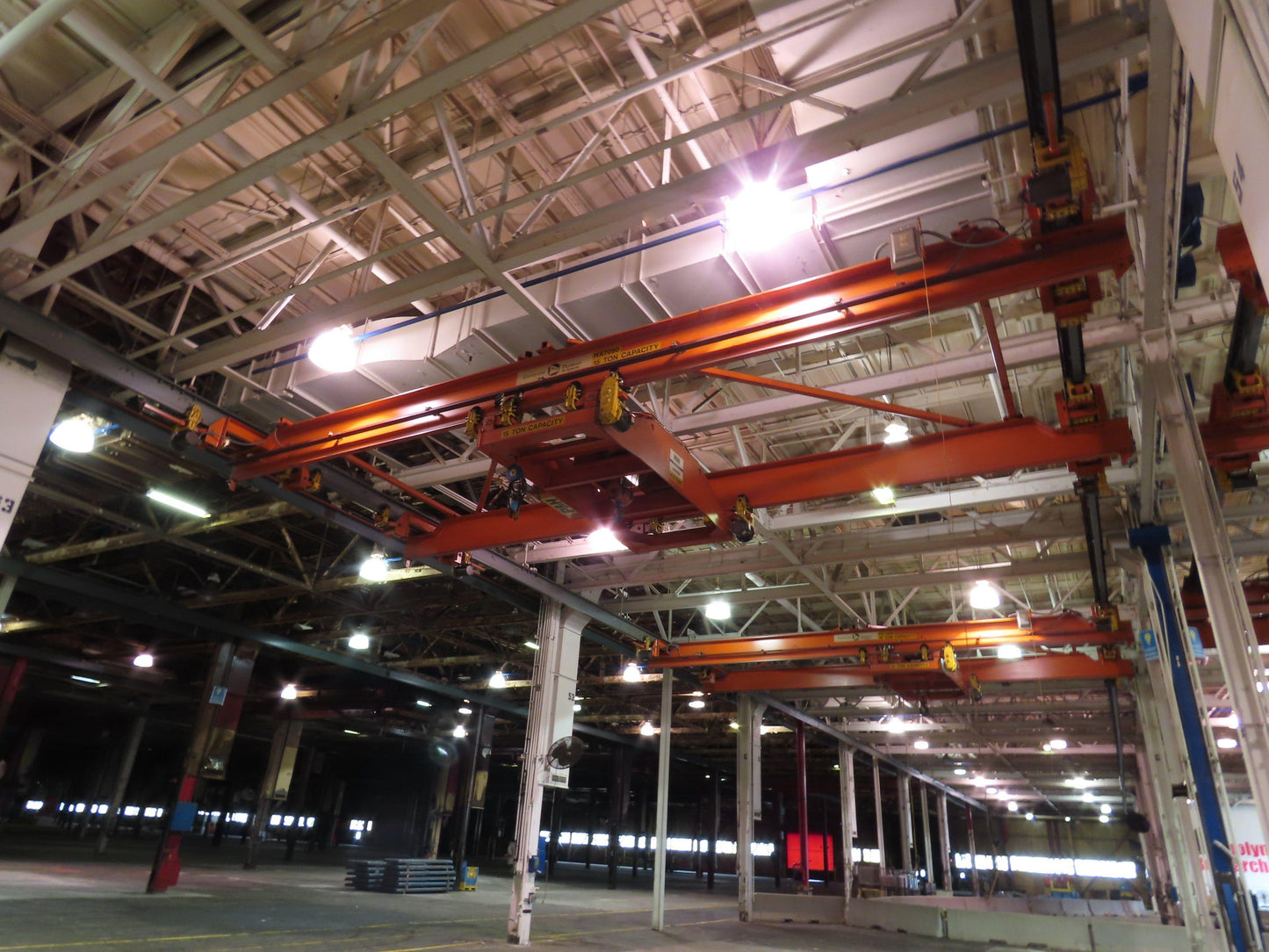 Cleveland Tramrail P&H 15 Ton Double Girder Bridge Crane 34' 10" Span w/Remote