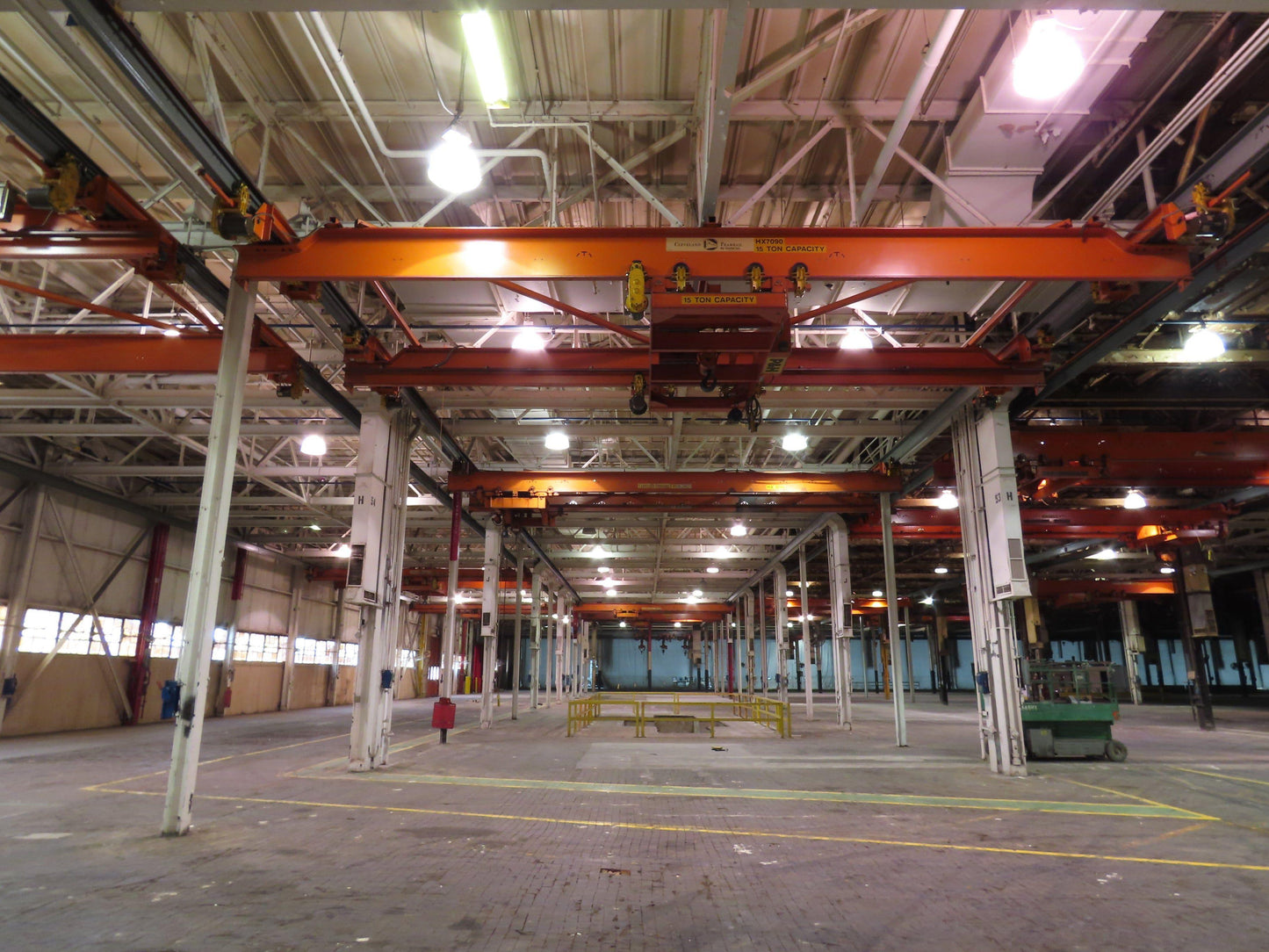 Cleveland Tramrail P&H 15 Ton Double Girder Bridge Crane 34' 10" Span w/Remote