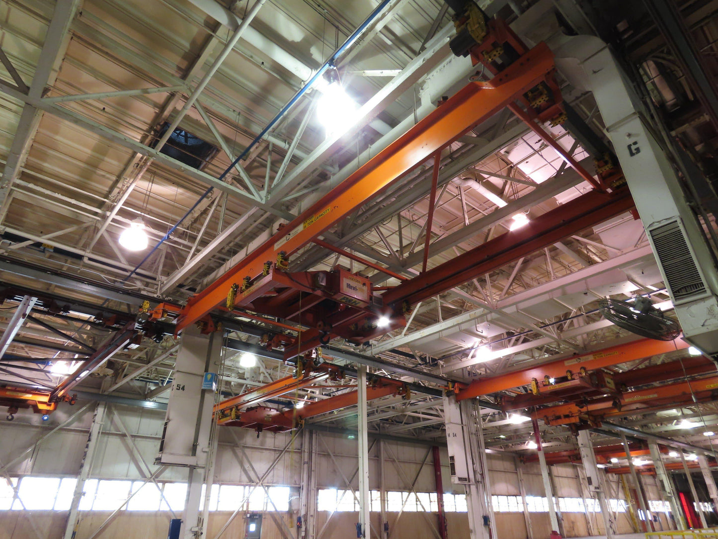 Cleveland Tramrail P&H 15 Ton Double Girder Underhung Bridge Crane 34' 10" Span