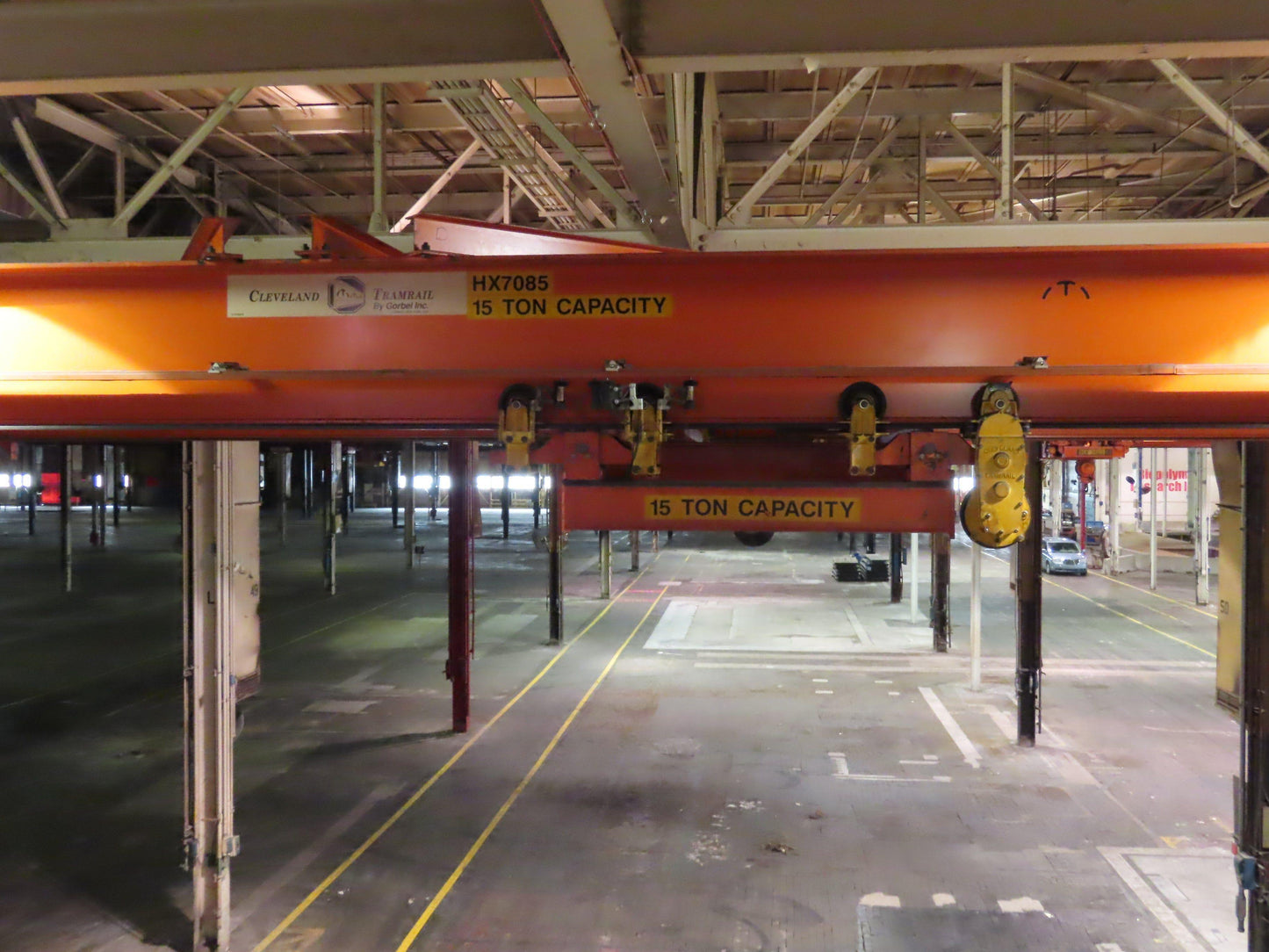 Cleveland Tramrail P&H 15 Ton Double Girder Bridge Crane 34' 10" Span w/Remote