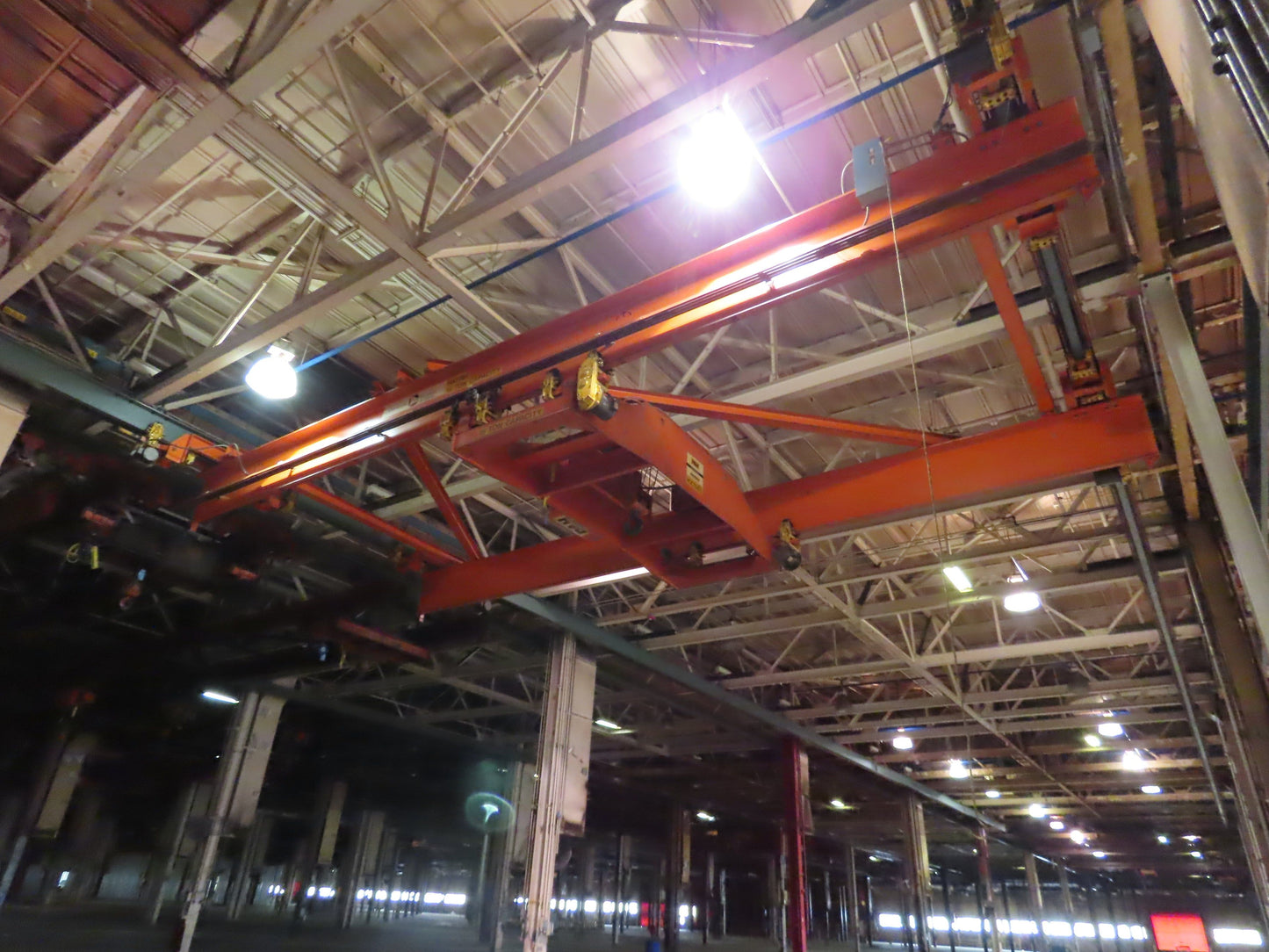 Cleveland Tramrail P&H 15 Ton Double Girder Bridge Crane 34' 10" Span w/Remote
