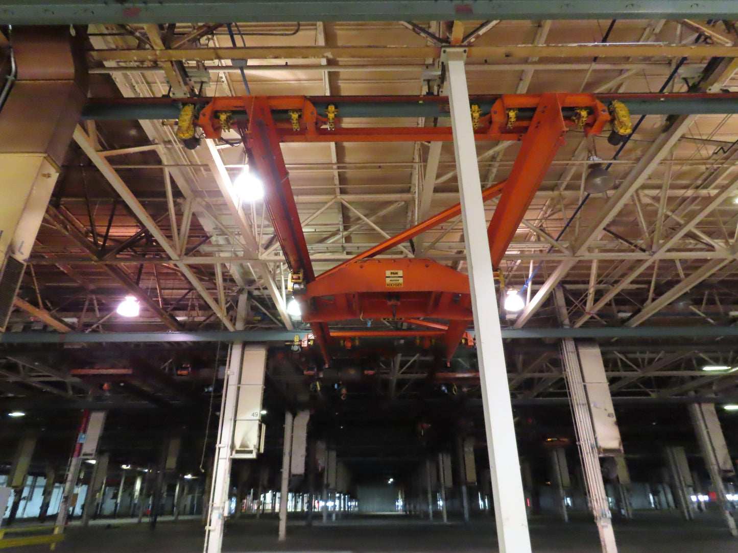 Cleveland Tramrail P&H 15 Ton Double Girder Bridge Crane 34' 10" Span w/Remote