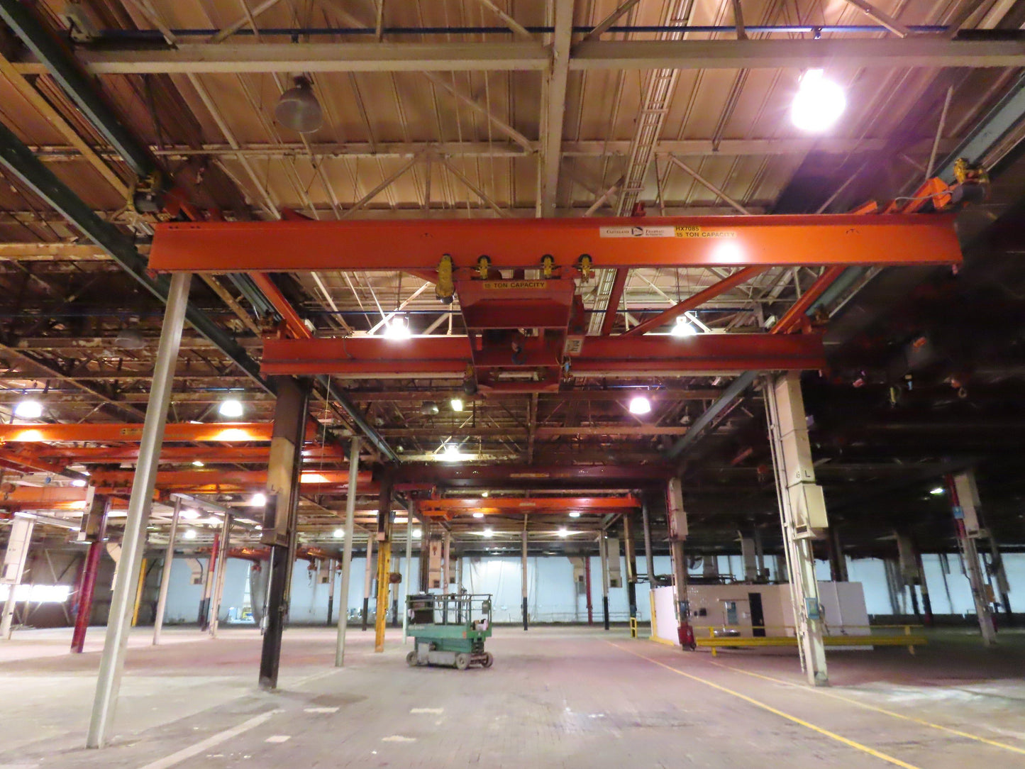 Cleveland Tramrail P&H 15 Ton Double Girder Bridge Crane 34' 10" Span w/Remote