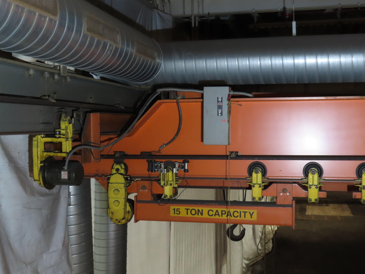 Cleveland Tramrail P&H 15 Ton Double Girder Bridge Crane 45' Span 2-Hoists