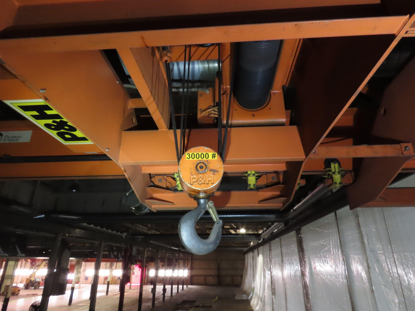Cleveland Tramrail P&H 15 Ton Double Girder Bridge Crane 45' Span 2-Hoists