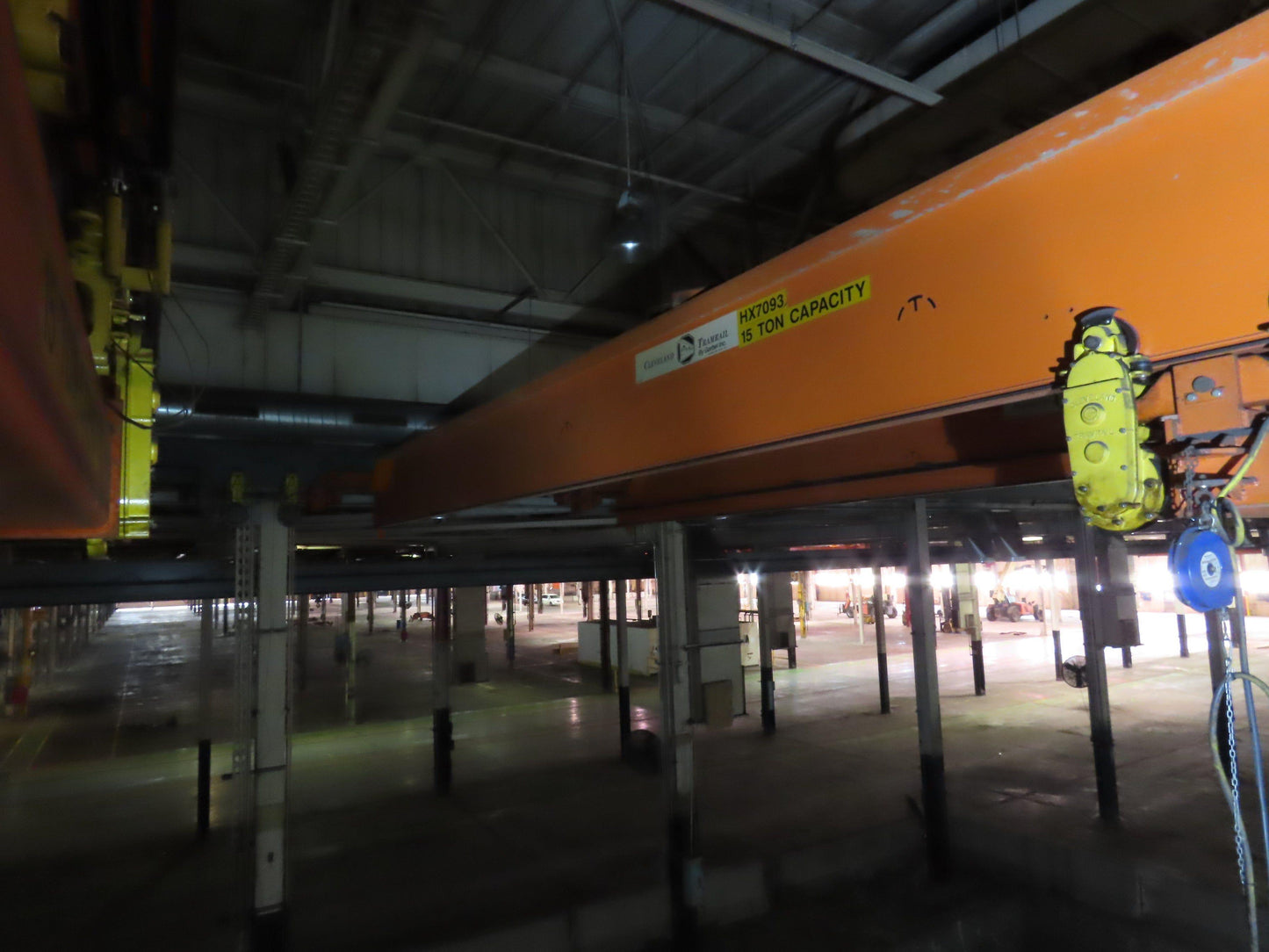 Cleveland Tramrail P&H 15 Ton Double Girder Bridge Crane 45' Span 2-Hoists