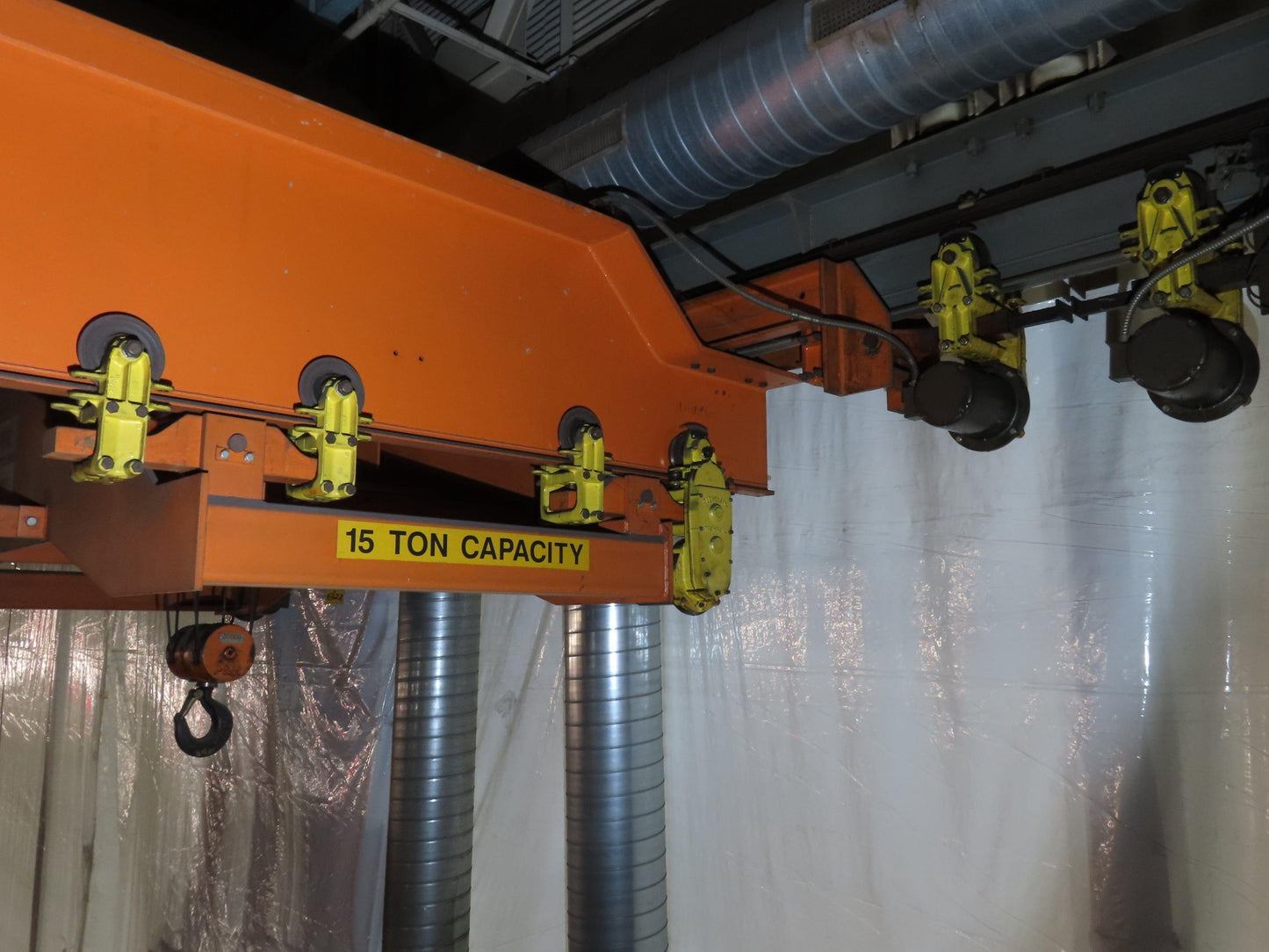 Cleveland Tramrail P&H 15 Ton Double Girder Bridge Crane 45' Span 2-Hoists