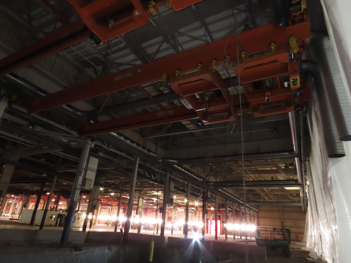 Cleveland Tramrail P&H 15 Ton Double Girder Bridge Crane 45' Span 2-Hoists