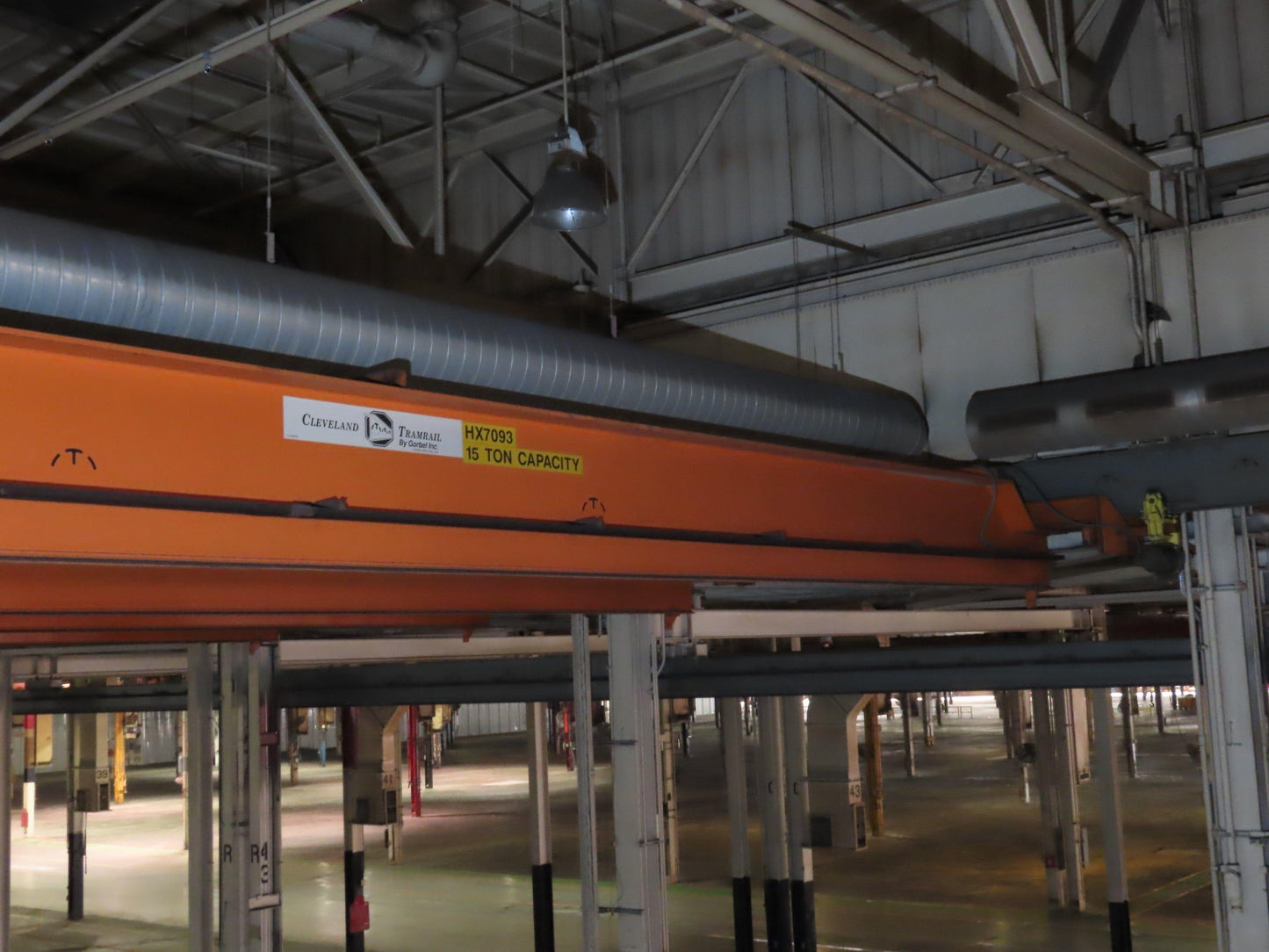 Cleveland Tramrail P&H 15 Ton Double Girder Bridge Crane 45' Span 2-Hoists