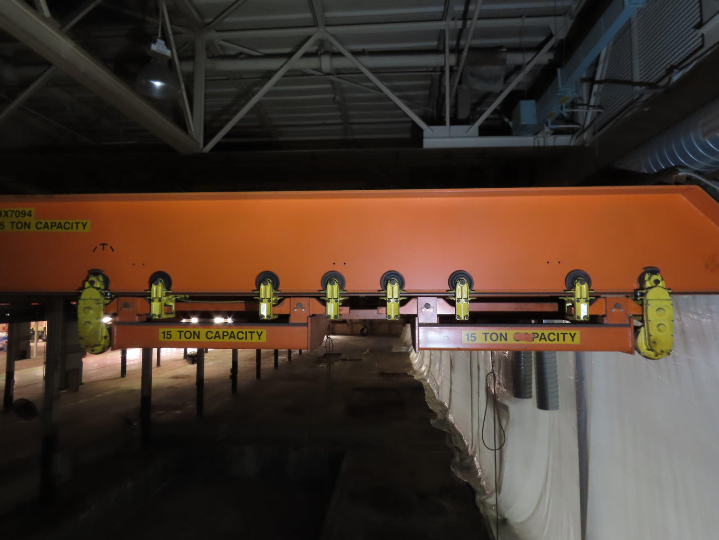 Cleveland Tramrail P&H 15 Ton Double Girder Bridge Crane 45' Span 2-Hoists