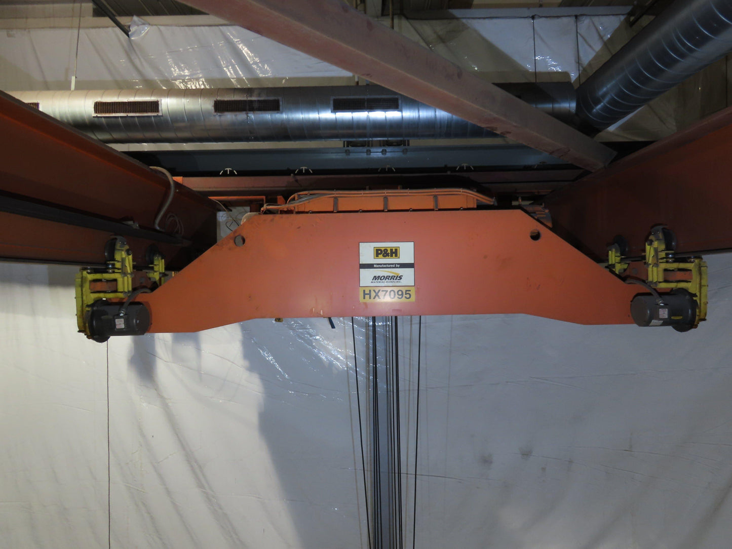 Cleveland Tramrail P&H 15 Ton Double Girder Bridge Crane 45' Span w/Remote