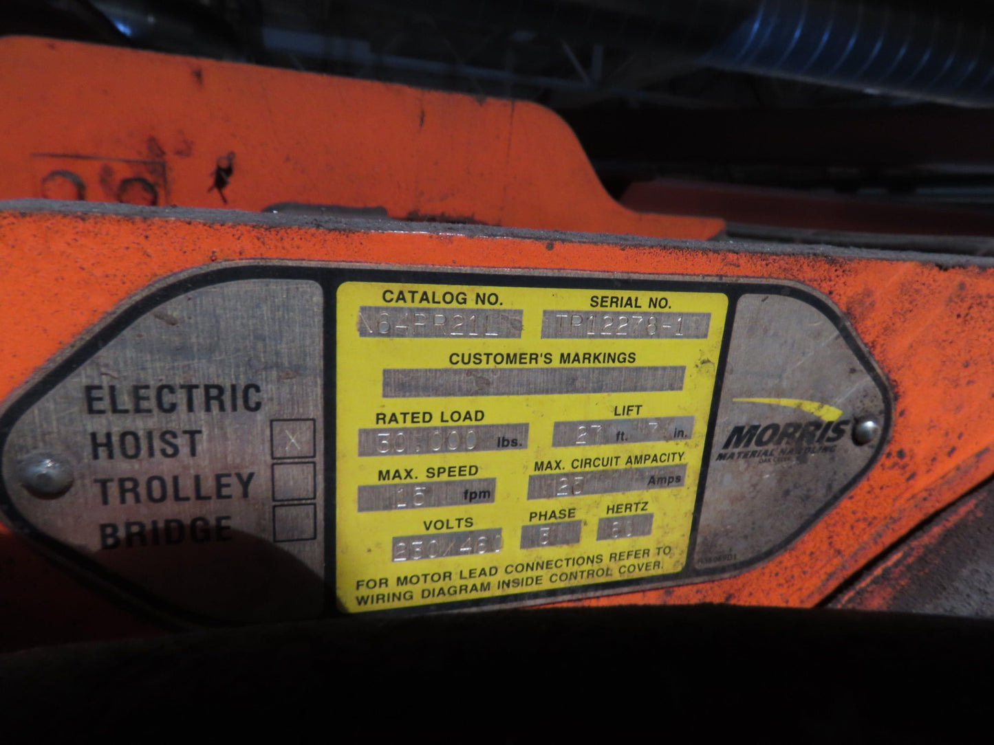 Cleveland Tramrail P&H 15 Ton Double Girder Bridge Crane 45' Span w/Remote